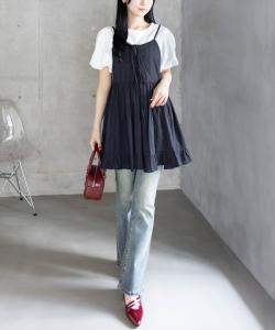 Платье-комбинация на шнуровке