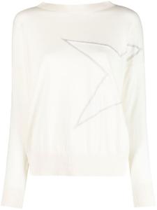 Lorena Antoniazzi джемпер с вырезом-лодочкой и аппликацией, белый