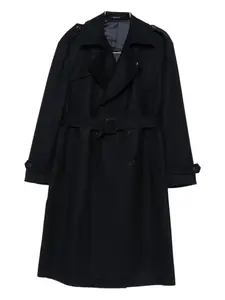 Двубортное пальто с поясом Tagliatore, синий