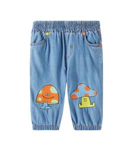 Детские вышитые джинсы Stella McCartney Kids, светло-синий