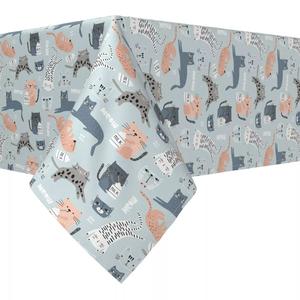 Прямоугольная скатерть, 100% хлопок, 52x104 дюйма, фон с кошками