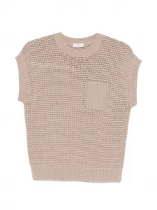 Жилет с накладными карманами Peserico, бежевый