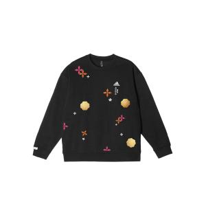 Adidas Толстовки LABEL унисекс, черные, с круглым вырезом, средней толщины