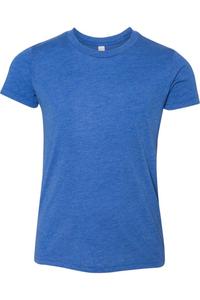 BELLA + CANVAS Юношеская Трибленд Футболка, True Royal Triblend