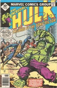 The Incredible Hulk #212 (Crushed By the Constrictor!) June 1977 (Marvel Comics)