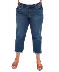 Женские джинсы средней посадки в стиле бойфренд, модель Kennedi с подвернутыми штанинами SLINK Jeans, Wendy