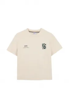 Футболка с графичным принтом Boss Kidswear, бежевый