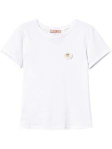 TWINSET футболка с брошью, белый