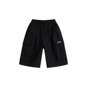 Короткая тонкая футболка для школьников Jeep, черный