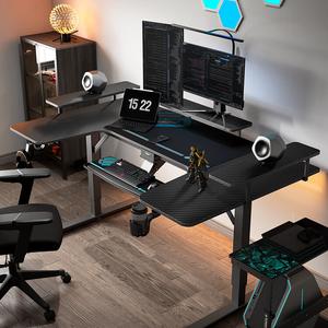 PSEAT Light Wing Guardian Alien-Shaped компьютерный стол, электрический с регулировкой высоты, большой игровой, простой офисный, текстура карбонового волокна [U-образный 1.9 м]