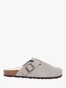 Тапочки Jones Bootmaker Freida Suede Faux Fur Lined Mule, серый