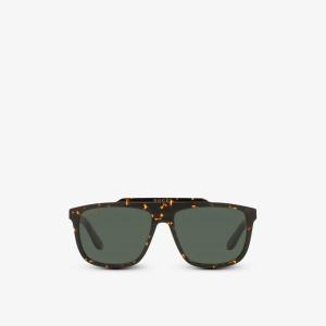 Солнцезащитные очки GG1039S в прямоугольной оправе из ацетата ацетата Gucci, коричневый