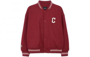 Бейсбольная куртка Cleveland Indians унисекс темно-бордового цвета Mlb