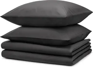 Комплект постельного белья 2 шт. 135x200 см + 2 наволочки 40x80 см - простыни из микрофибры 135x200 см - комплект постельного белья из 4 предметов, темно-серый Blumtal