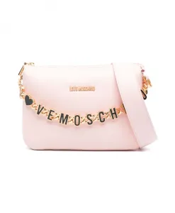Розовая сумка через плечо Love Moschino, розовый