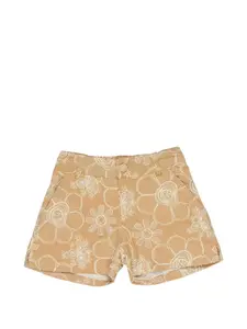 Шорты с цветочным принтом Miss Grant Kids, бежевый
