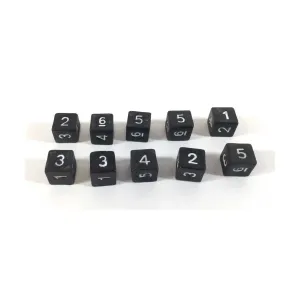 d6 – Темное сердце с белым (10), Ceramic Dice Sets (Crit Hit Ceramics)