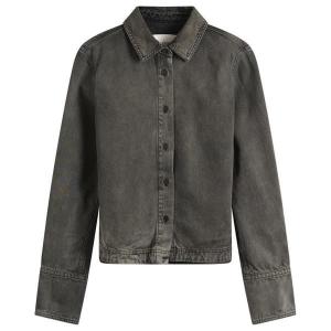 Джинсовая рубашка с закругленным подолом Closed, темно-серый