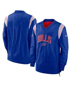 Мужская ветровка-пуловер с V-образным вырезом Royal Buffalo Bills Sideline Athletic Stack Nike