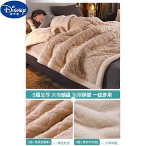 Disney Плед флисовый 120х200 см, 3-слойный, вес 1.3 кг, цвет бежевый, мягкий
