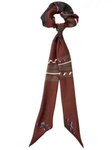 Резинка для волос Camila с графичным принтом Maison Michel, коричневый