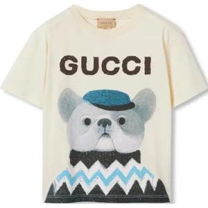 Футболка детская Gucci с рисунком, белый / черный