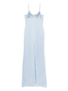 Платье макси из атласа David Koma, синий