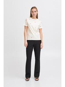 ICHI Футболка IHCAMINO, стандартный крой, цвет Cloud Dancer с розовым тысячелистником