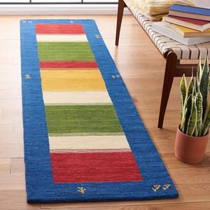 Ковер-дорожка SAFAVIEH, 69 x 244 см, Himalaya Collection, Blue, ручной работы из шерсти, идеально для помещений с высокой проходимостью в гостиной, спальне (HIM595M)