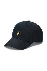 Хлопковая кепка с козырьком Polo Ralph Lauren, черный