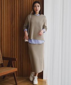 гладкий трикотажный пуловер из хлопка и полиэстера