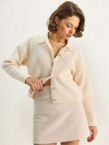 Bianco Lucci Кардиган из трикотажа в натуральном белом цвете