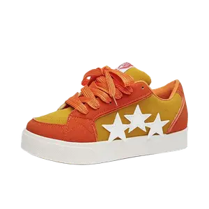 Alxnan Женские низкие скейтерские кроссовки оранжево-красные, цвет Orange Red