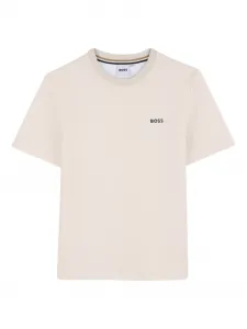 Футболка с логотипом Boss Kidswear, бежевый