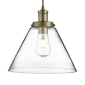 Подвесной светильник searchlight Pyramid II, прозрачное стекло / сталь - 1 пламя