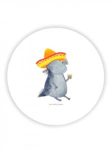 Mr. & Mrs. Panda Белый магнит на холодильник с изображением аксолотля и текилы без слогана