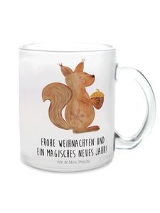 Кружка в виде белки, с надписью Рождество, прозрачная Mr. & Mrs. Panda