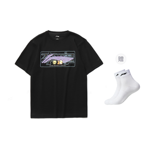 Футболка Li-Ning Sports Fashion Collection Unisex Crew Neck Moderate Straight Fit, comes with li-ning socks 1 pack