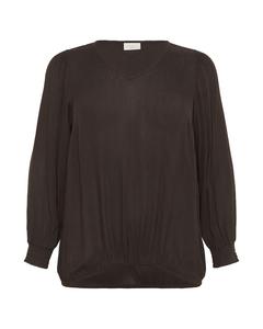 Блуза KAFFE CURVE KCtina, темно-коричневый