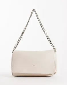 Бежевая сумка через плечо с клапаном на цепочке PASQ