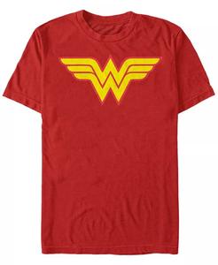 Мужская футболка с коротким рукавом и двухцветным логотипом Wonder Woman Fifth Sun, красный