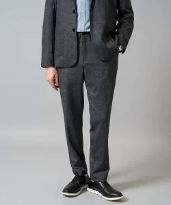 Легкие в уходе/эластичные брюки из меланжевого трикотажа (можно стирать в машине) для поездок на работу/деловых встреч СЕРИЯ ON/OFF Avv, цвет Dark Gray