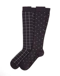 Комплект носков 2 Pack Organic Cotton Pois And Check Long Socks 8 By Yoox, черный