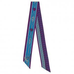 Шёлковый платок женский синий HERMES