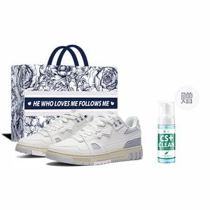 Антискользящие и износостойкие дышащие низкие кеды для скейтбординга унисекс цвет экрю серый Kappa, корейский белый/холодный серый-012