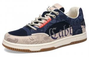 Патчворк принт скейтбординг обувь мужские Cabbeen, бежево-синий