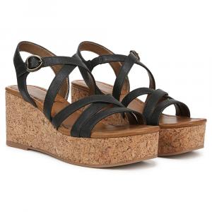 Платформенные босоножки на танкетке Aurora Blowfish Malibu, black faux leather