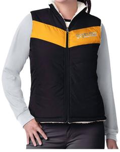 Женский двусторонний жилет Pittsburgh Steelers Game Rule черного цвета G-III