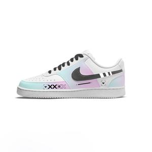 Nike Кроссовки Court Vision 1 с амортизацией, износостойкие, низкие, для скейтбординга, унисекс, цвет голубой, фиолетовый