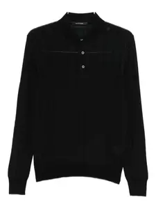 Рубашка-поло в рубчик на пуговицах Tagliatore, черный